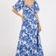 Charming Summer Floral Puff Sleeve Dress with Cutout Back – A Unique Blend of Elegance and Playfulness - Korvel