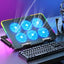 New Laptop Cooler Laptop Cooling Pad Notebook Gaming Cooler Stand with 6 LED Fan 2 USB Ports Phone Holder for 15.6in Laptop - Korvel