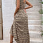 Chic Vintage V-Neck Midi Dress with Tie Waist - Effortlessly Elegant for Every Occasion - Korvel