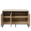 Engraved 3-door side panel with LED, self-service cabinet storage cabinet, modern coffee bar cabinet with adjustable shelf - Korvel