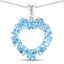 1.90 Carat Genuine Swiss Blue Topaz Pendant in Sterling Silver
