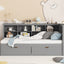 Wooden Twin Size Daybed with Storage and USB Ports - Grey