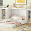 Full Size Murphy Bed with Shelves and USB Ports - White
