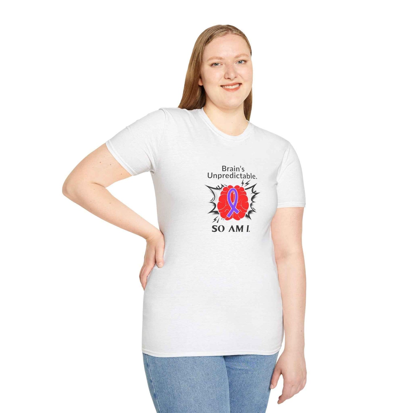 L'imprévisibilité du cerveau. Moi aussi. – T-shirt de sensibilisation à l'épilepsie