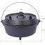 Cast iron Dutch oven with lid, outdoor camping deep pot, used for camping, cooking, barbecue and leg rest, 4.5 quarts - Korvel