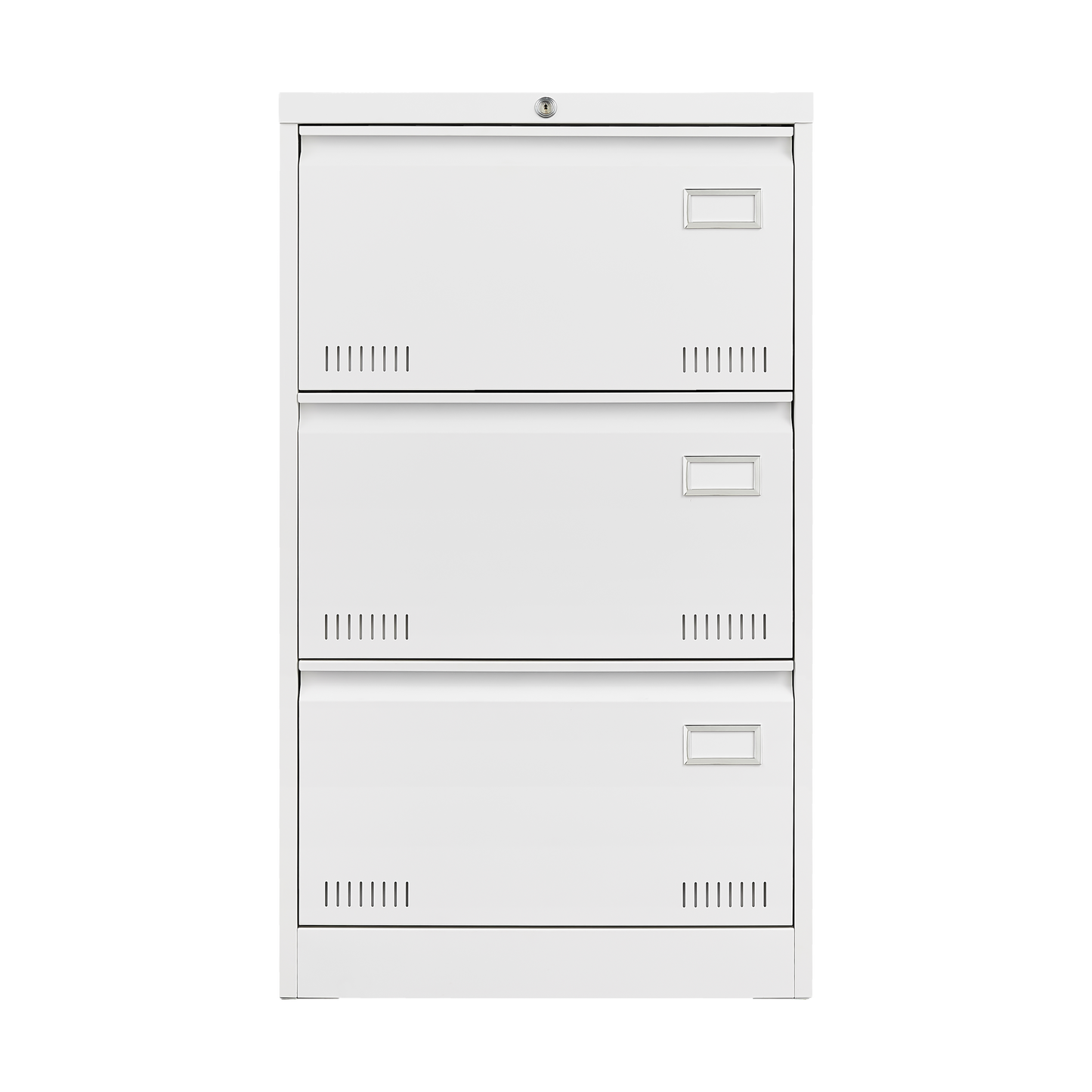 Cabinet de classement latéral premium avec serrure - 3 tiroirs design blanc