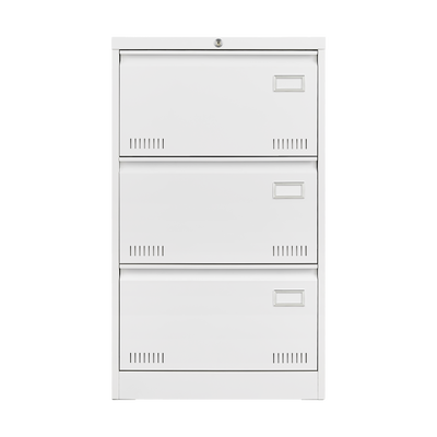 Premium Lateral File Cabinet with Lock - 3 Drawer White Design