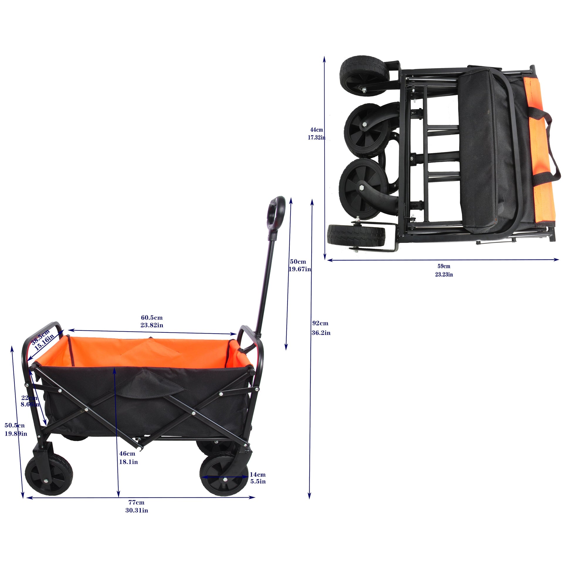 Folding Wagon Garden Shopping Beach Cart - Korvel