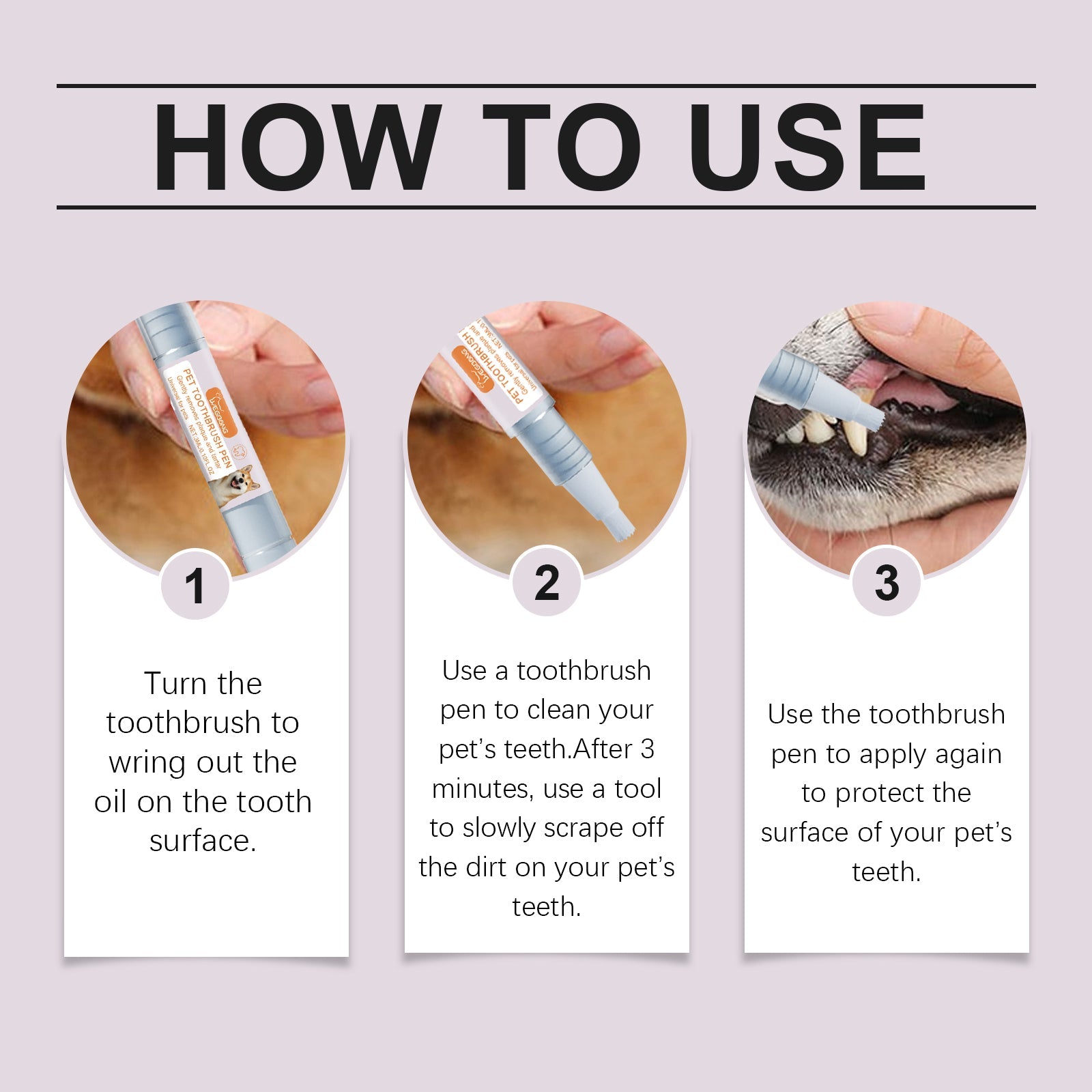 Pet Toothbrush Pen Dog Cat Tartar Stone Cleaning Remove Bad Breath Remove Odor Cleaning Pen - Korvel