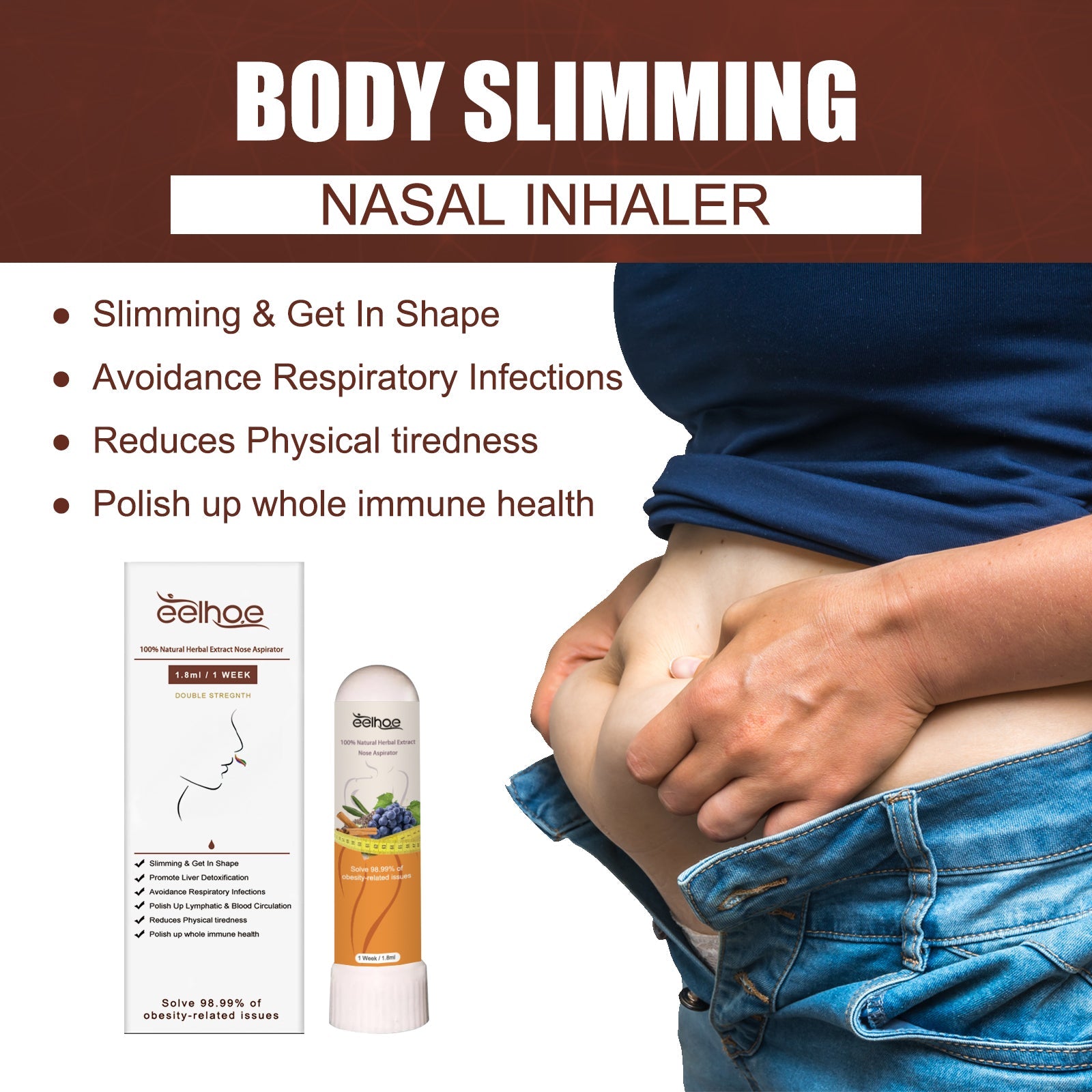 100% Natural Herbal Extract Nose Aspirator, Body Shaping Tight Skin Relieve Nasal Congestion Discomfort Portable Slimming Nasal Suction - Korvel