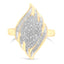 Anillo de cóctel de diamantes de oro amarillo de 10 quilates - Talla 8