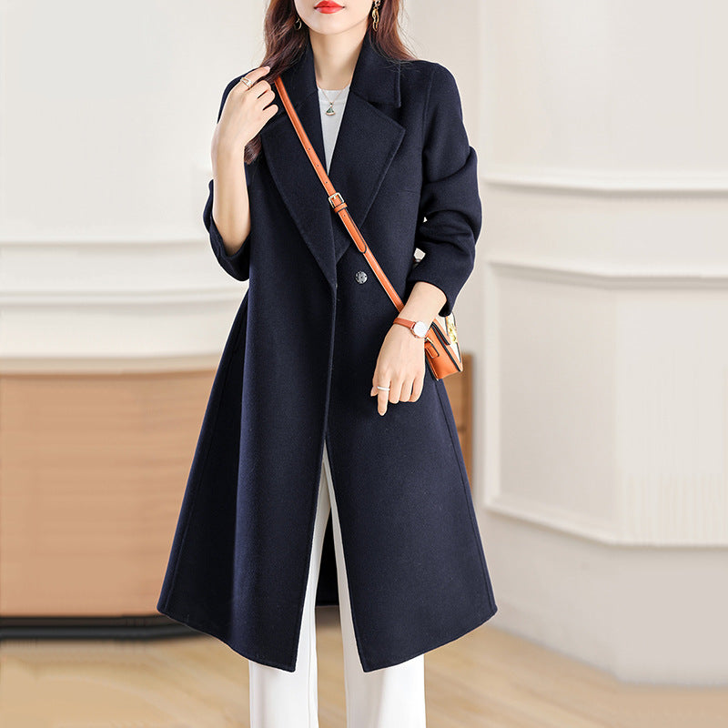 Abrigo de Lana Elegante con Cintura para Mujer
