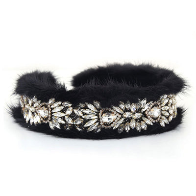 Versatile glass diamond full diamond mink velvet hair accessory - Korvel