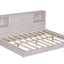 Full Size Daybed Frame with Storage Bookcases - White Oak