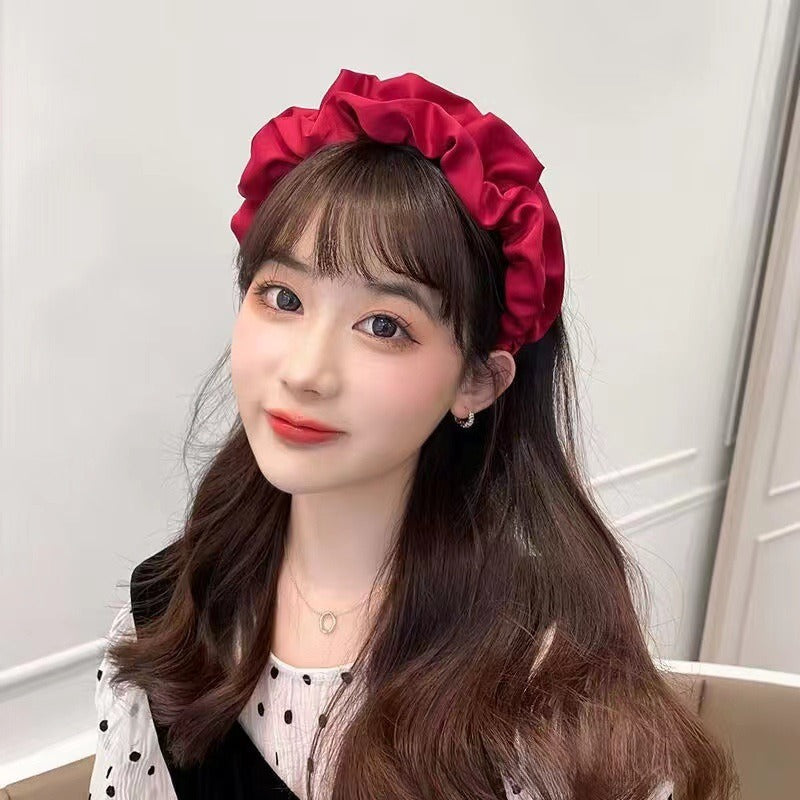 Women's wide brimmed hair accessories with high cranial crest and large intestine folds and hair bands - Korvel