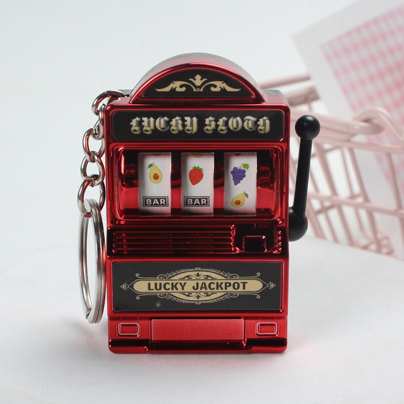 Mini Fruit Machine Keychain Pendant - Fun Slot Game Toy