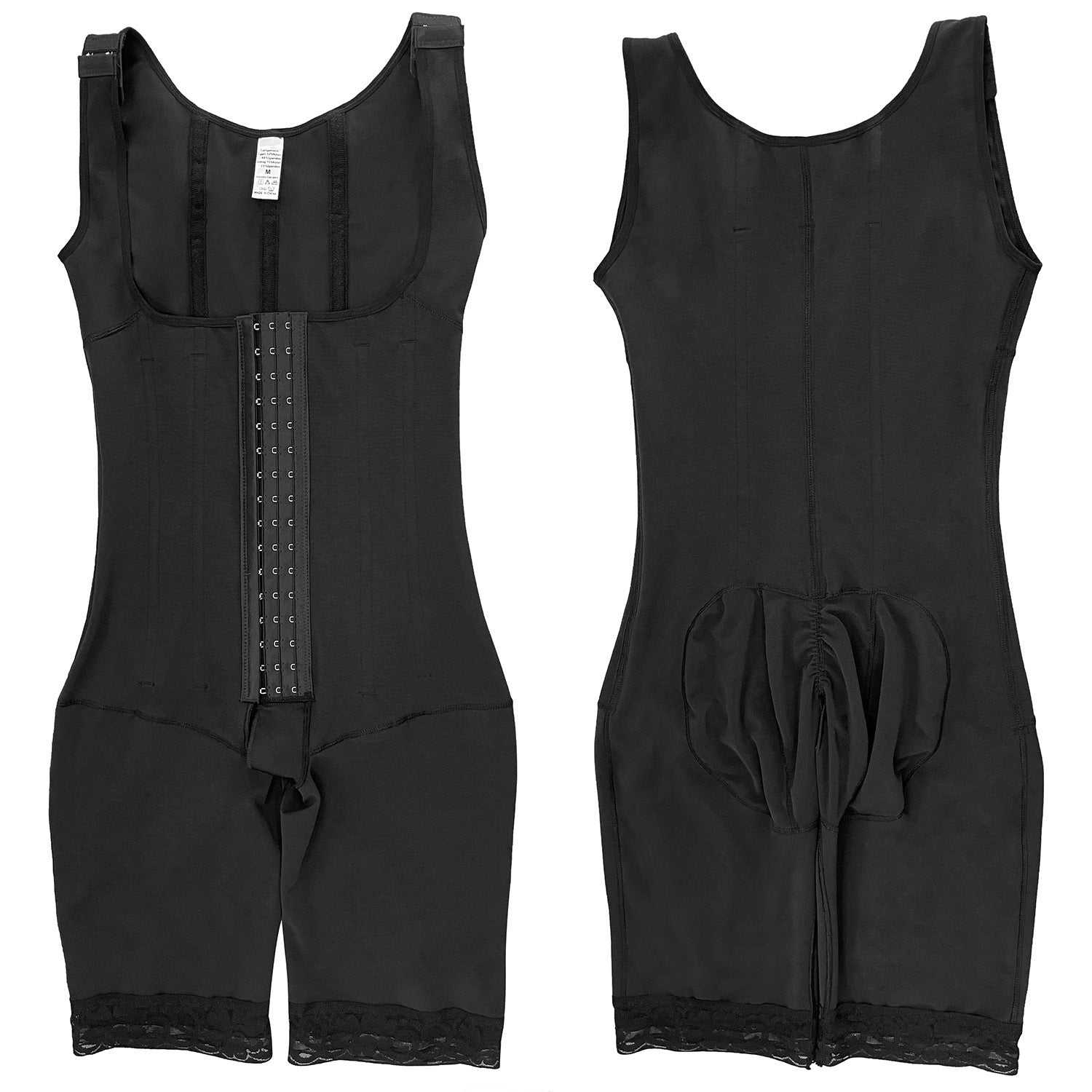 European and American abdominal jumpsuit tight fitting and hip lifting pants anti slip drop glue plastic pants lace buckle shaping drawstring pants - Korvel