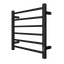 Towel Warmer 6 Bar Electric Heated Towel Rack Wall Mount Plug-in/Bath Towel Heater Matt-Black - Timer - Korvel