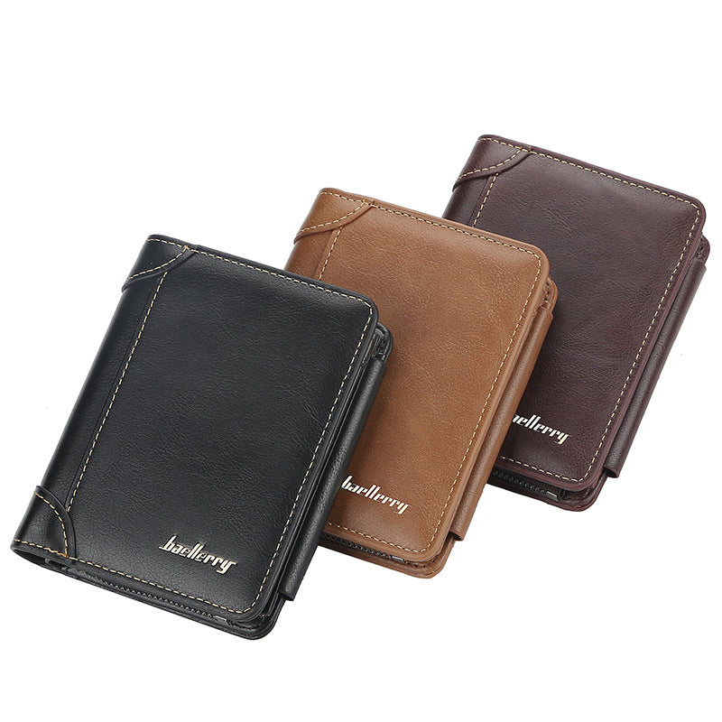 Cartera con cremallera corta para hombres - Elegante y funcional