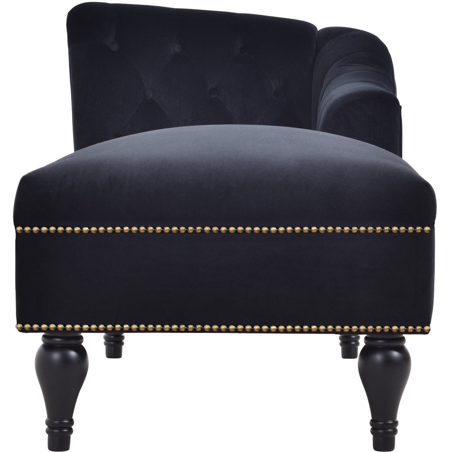 58-Inch Velvet Lounge Chair with Nailhead Trim