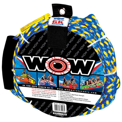 WOW Watersports 6K 60' Tow Rope for Thrilling Water Adventures