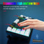 68 keys, 60% keyboard, customized color blocked keycaps, RGB mechanical keyboard, MINI set, plug-in blue axis ice blue disc - Korvel