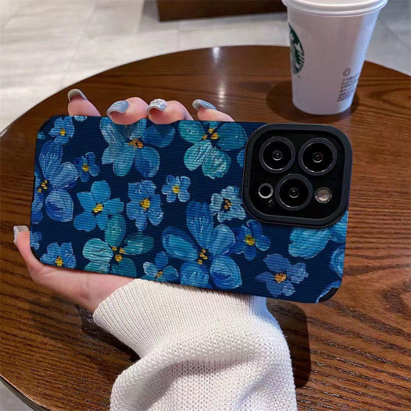 Suitable for Blue Camellia 11pro Apple 14 Phone Case 13 Female iPhone 12 Suitable for 6s/8plus Soft Case - Korvel