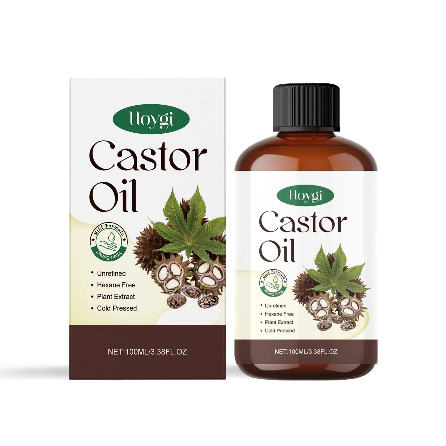 Organic Castor Oil Body Skin Nourishing Hydrating Brows Hair Hydrating Massage Oil - Korvel