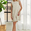 Robe Shift Sans Manches à Col Ronde avec Appliqués
