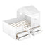 Full Size House Low Loft Bed with Four Drawers,White - Korvel