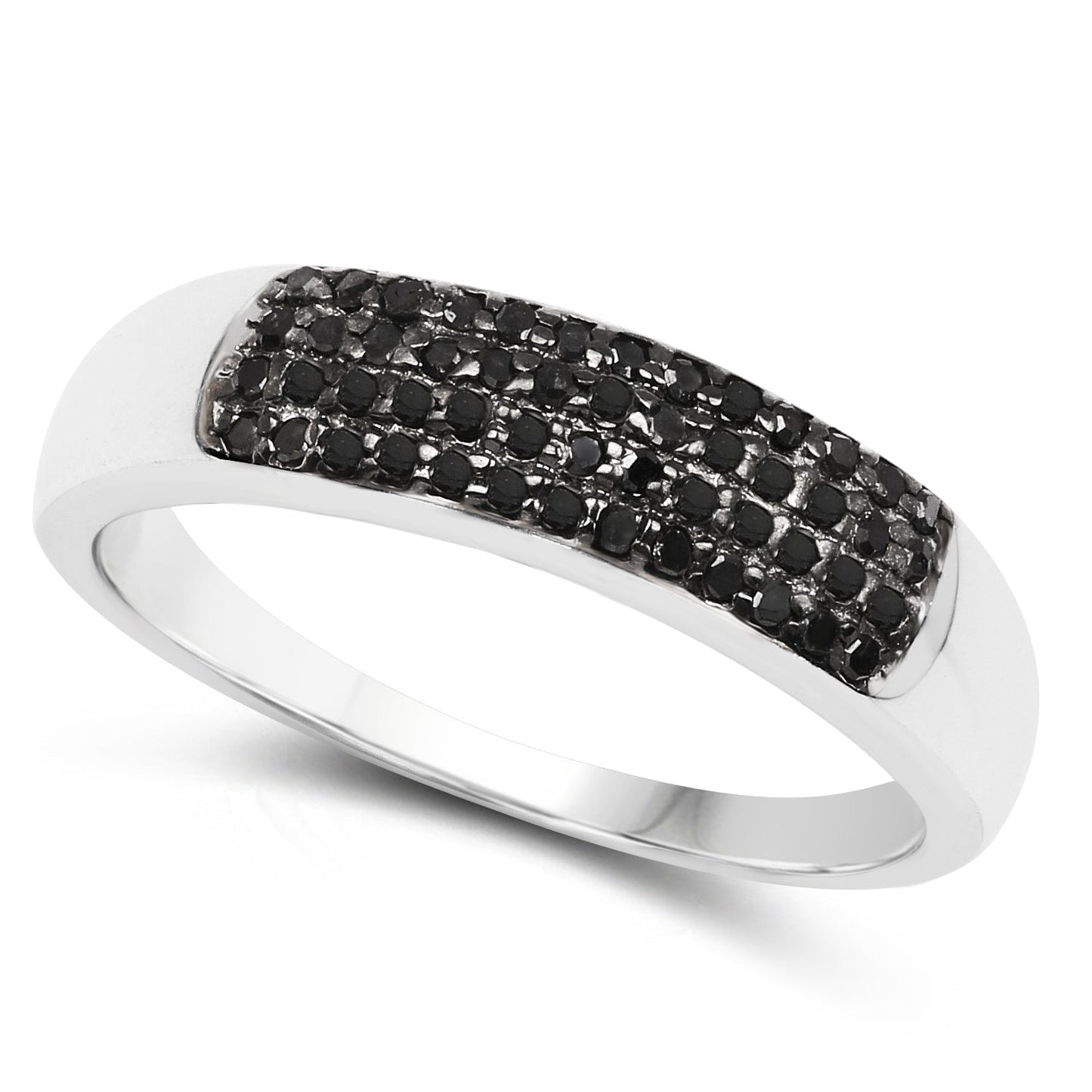 0.22 Carat Genuine Black Diamond Sterling Silver Engagement Ring
