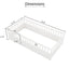 Double bed floor standing bed with ultra-high safety barrier, children's floor standing bed frame, Montessori wooden white - Korvel