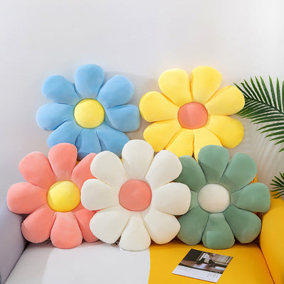 Daisy Flower Shaped Office Cushion, Computer Cushion, Sun Flower Tatami Cushion, Flower Petal Pillow, Cute Packaging - Korvel
