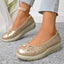 Hollow out ultra light bow soft sole thick sole plus size women's shoes - Korvel