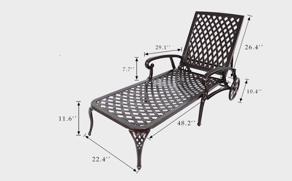 Aluminium Cast lounge chair 1pcs brown - Korvel