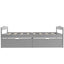 Twin size platform bed, with two drawers, gray - Korvel