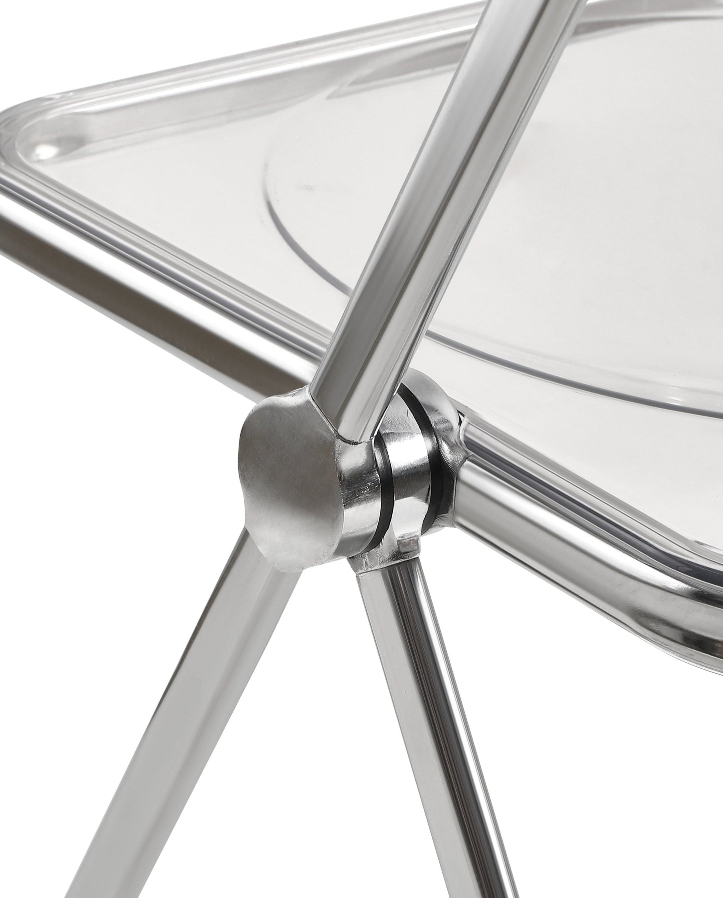 Transparent chair, stackable folding chair, PC plastic living room chair, chrome frame foldable acrylic chair, O-Clear - Korvel