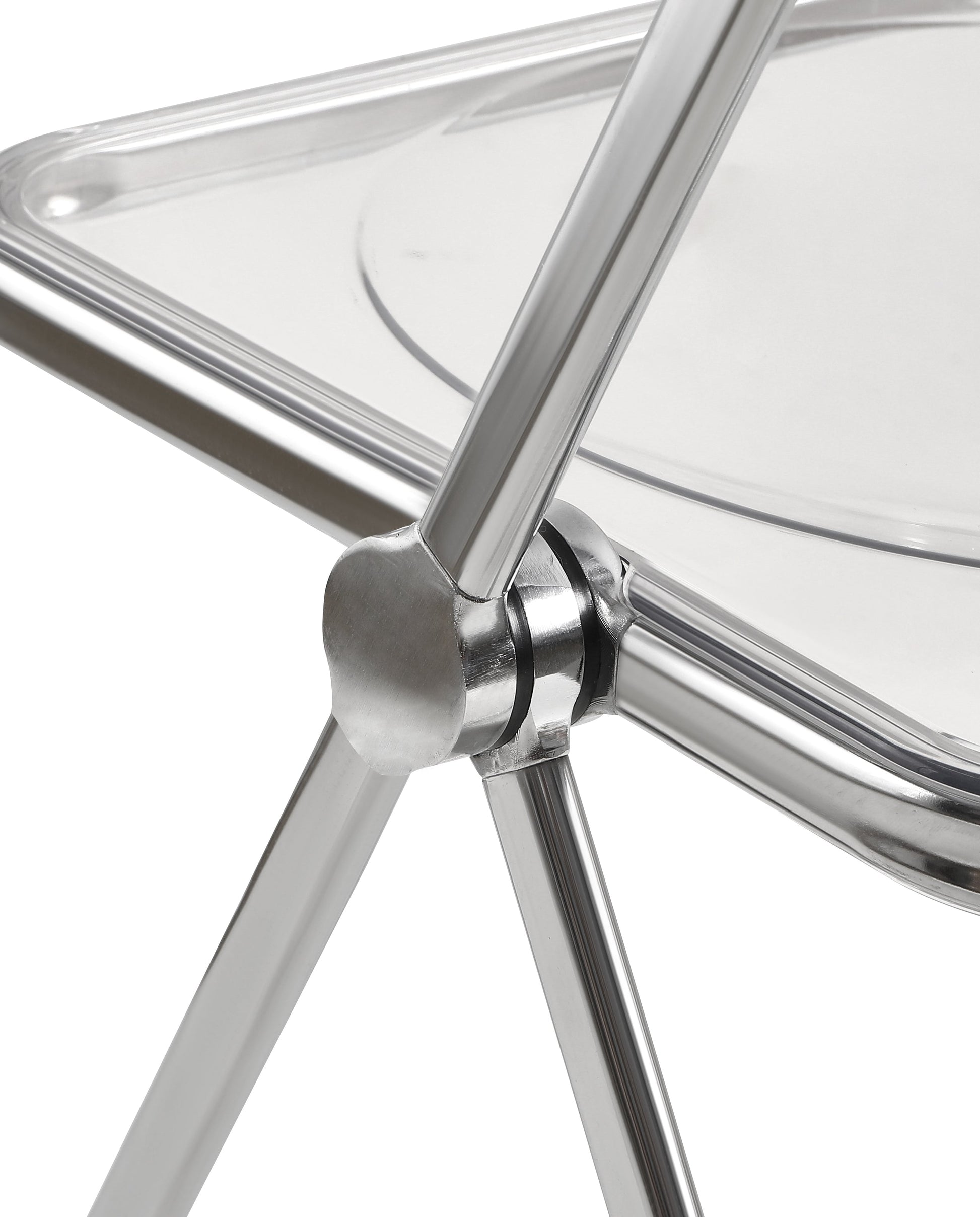 Transparent chair, stackable folding chair, PC plastic living room chair, chrome frame foldable acrylic chair, O-Clear - Korvel