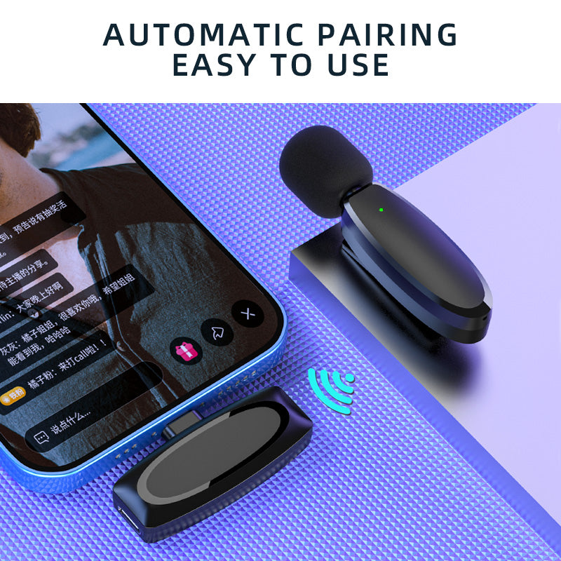 Lavalier Wireless Microphone Outdoor Live Broadcast Internet Celebrity Carry 2.4G Radio Noise Reduction Small Microphone - Korvel