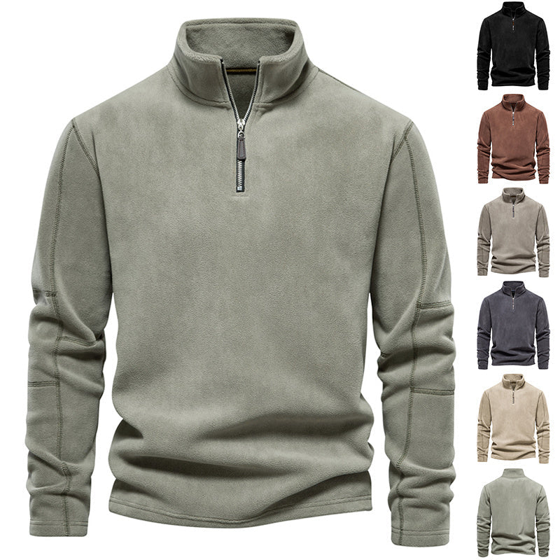 Fashion Personality Stand-Collar Zippered Sweatshirt