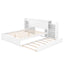 Queen Size Storage Platform Bed with Pull Out Shelves and Twin XL Size Trundle  White - Korvel