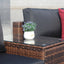 5 Pieces Outdoor Patio Garden Brown Wicker Sectional Conversation Sofa Set - Korvel