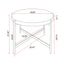 Modern Thread Design Round Coffee Table MDF Table Top with Cross Legs Metal Base(Set of 2 pcs ) - Korvel