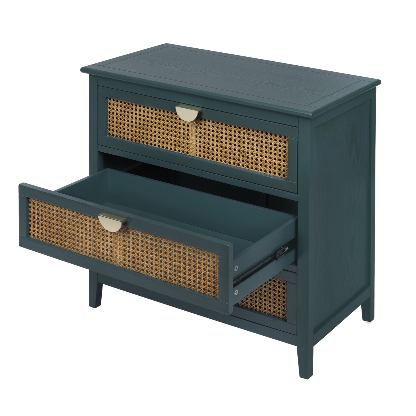 3 Drawer Cabinet Natural rattan American Furniture Suitable for bedroom living room study - Korvel