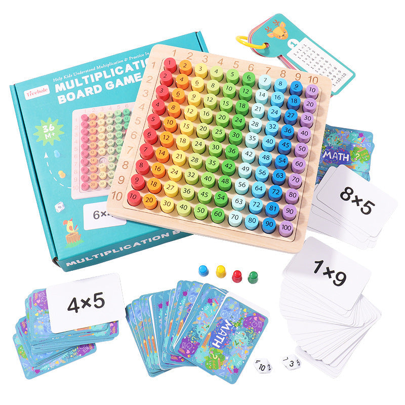 Children's early education puzzle multiplication mnemonic 1-100 hundred number board toy - Korvel