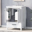 24" Bathroom Vanity with Sink, Bathroom Vanity Cabinet with One Drawer and Doors, Solid Wood and MDF, White - Korvel