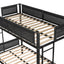Metal double bed with casters/sturdy frame/no noise/comfortable guardrail/2 side ladders/no need for spring box - Korvel