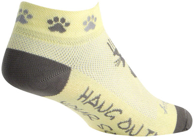 SockGuy Classic Scratch Socks - Yellow/Gray Women's Small/Medium