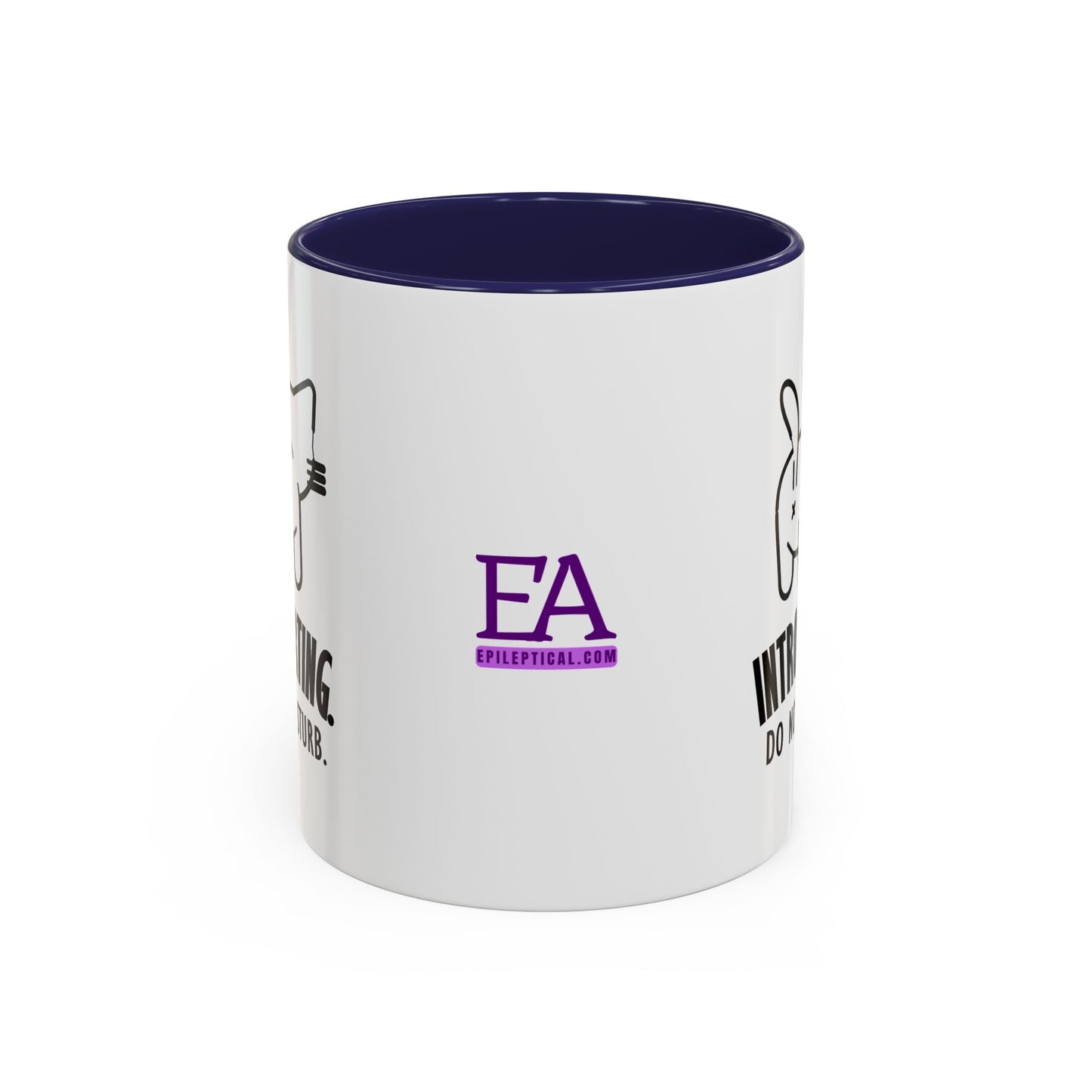 Introvertido. No molestar. Taza de café de gato en dos tonos