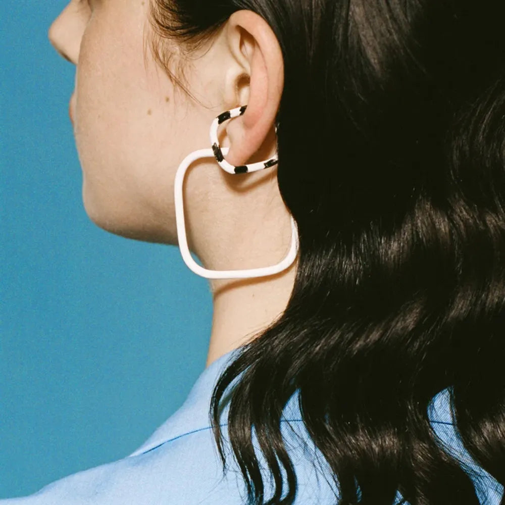 Boucles d'oreilles en acier inoxydable avec goutte d'huile
